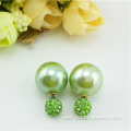 Shamballa Crystal Stud Earring For Women Shell Pearl Earring